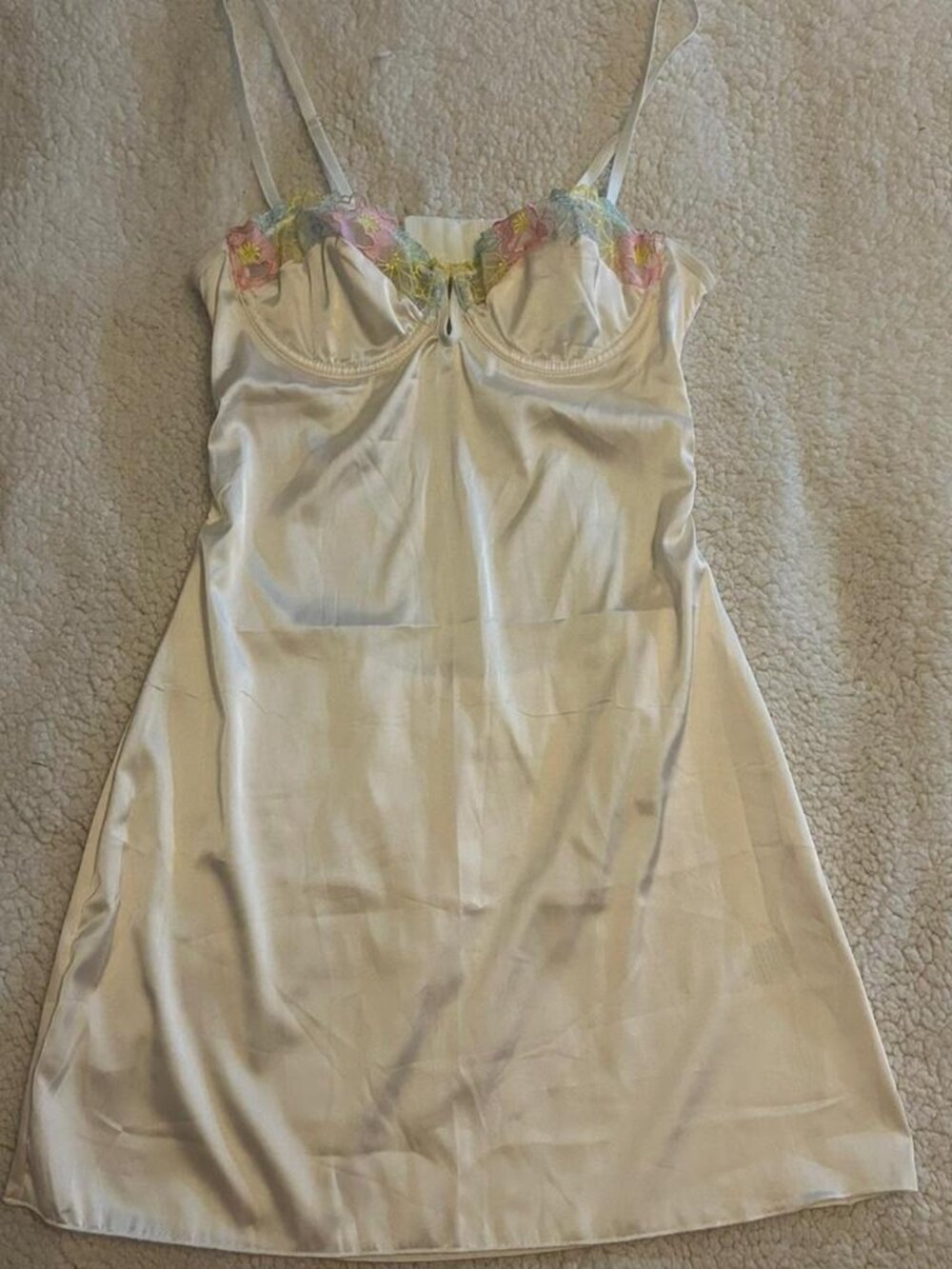 SHEIN Women's White and Cream Dress